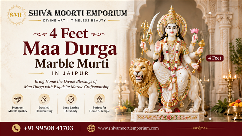 
													4 Feet Maa Durga Marble Murti in Jaipur