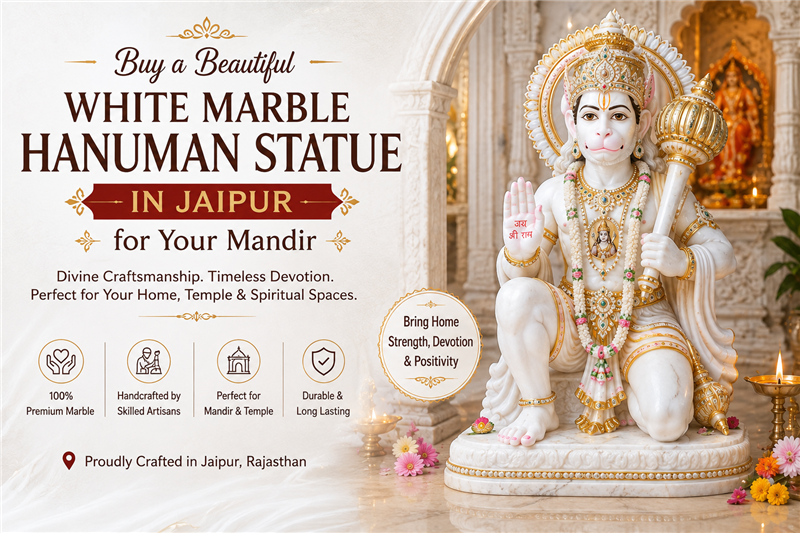 
													Buy a Beautiful White Marble Hanuman Statue in Jaipur for Your Mandir